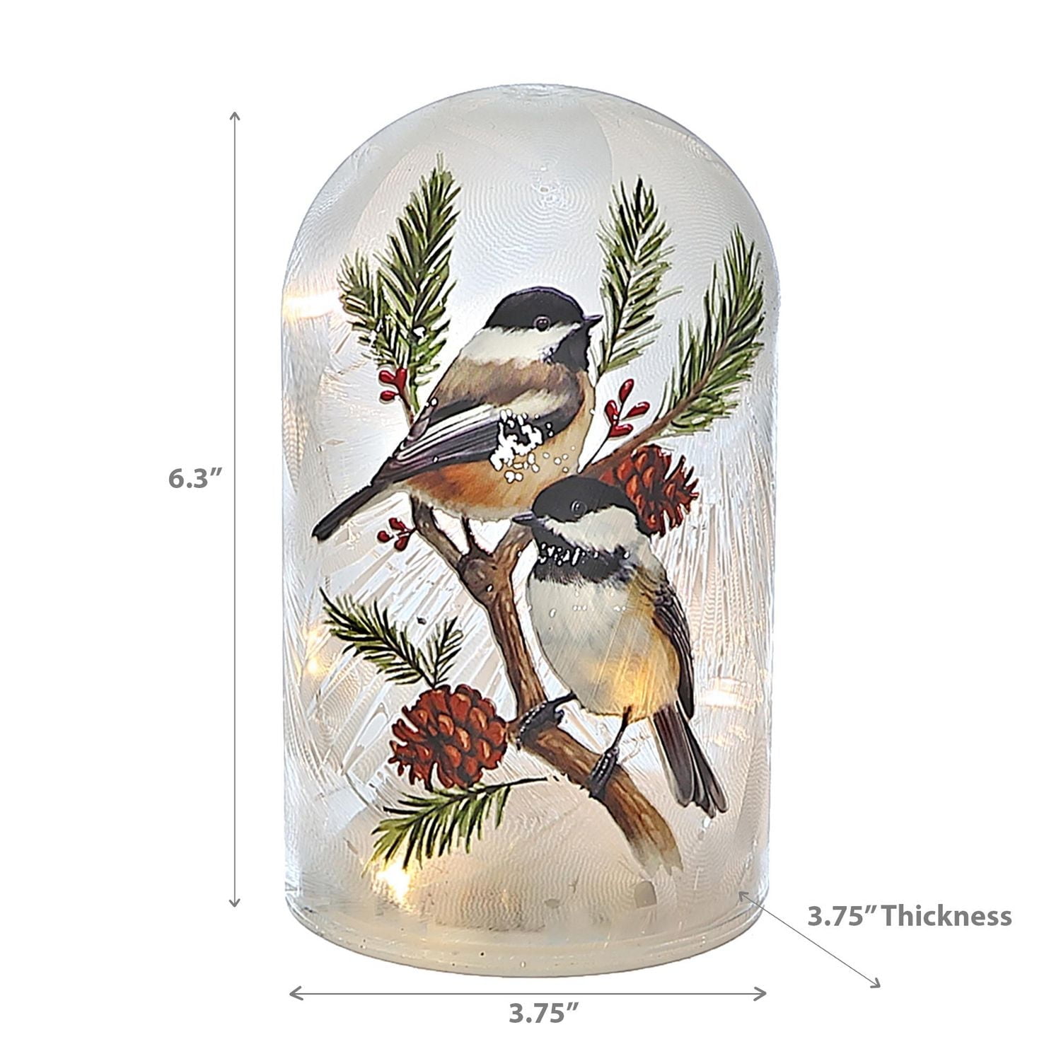 Les Oiseaux En Verre Led De Noël Sur La Branche 6.3