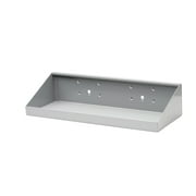 Triton Products® Silver, Epoxy Powder Coated Steel Pegboard Shelf, 18"W x 6-1/2"D