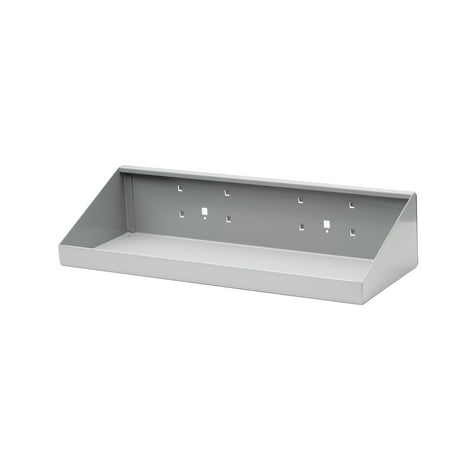 Triton Products® Silver, Epoxy Powder Coated Steel Pegboard Shelf, 18"W x 6-1/2"D