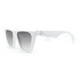 thumbnail image 3 of Womens Oversized Gothic Beveled Squared Flat Top Cat Eye Sunglasses White - Smoke, 3 of 4