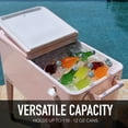 thumbnail image 5 of Permasteel 80-Qt Classic Outdoor Steel Patio Cooler on Wheels, Beverage Rolling Cart, Pink, 5 of 8