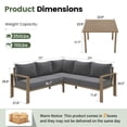 thumbnail image 6 of ELPOSUN 6 Pieces Patio Furniture Sets with 6" Thick Olefin Cushions, Faux Wood Metal Outdoor Sectional Furniture L Shape Patio Conversation Sets for Garden, Backyard Gray, 6 of 7