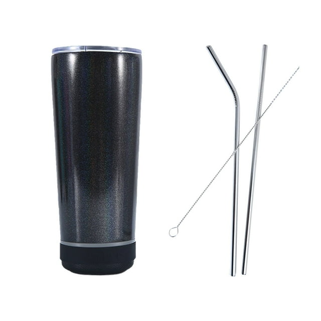 Transemion Gobelet de Musique de Qualité Alimentaire Résistant aux Rayures Résistant aux Couleurs Texture Haut de Gamme Étanche Anti-Fuite Noir 2 1ensemble