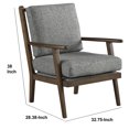 thumbnail image 2 of Benjara Wooden Accent Chair with Padded Seat and Back, Gray and Brown, 2 of 5