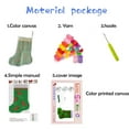 thumbnail image 2 of Latch Hook kits Christmas Green Sock Santa Claus DIY Printed Canvas Crochet Yarn Embroidery Easy for Beginner Xmas Gift Stocking Bag for Christmas Ornament Decoration 43x31cm, 2 of 9