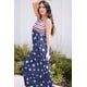 thumbnail image 2 of ABPHQTO Vestido largo de mujer con rayas azules y estrellas sin mangas con bolsillos, 2 of 5