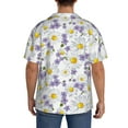 thumbnail image 3 of Uemuo Daisies Flowers Pattern Cotton Linen Short Sleeve Shirts,Casual Lightweight Button Down Shirts,Vacation Beach Summer Tops-X-Large, 3 of 7