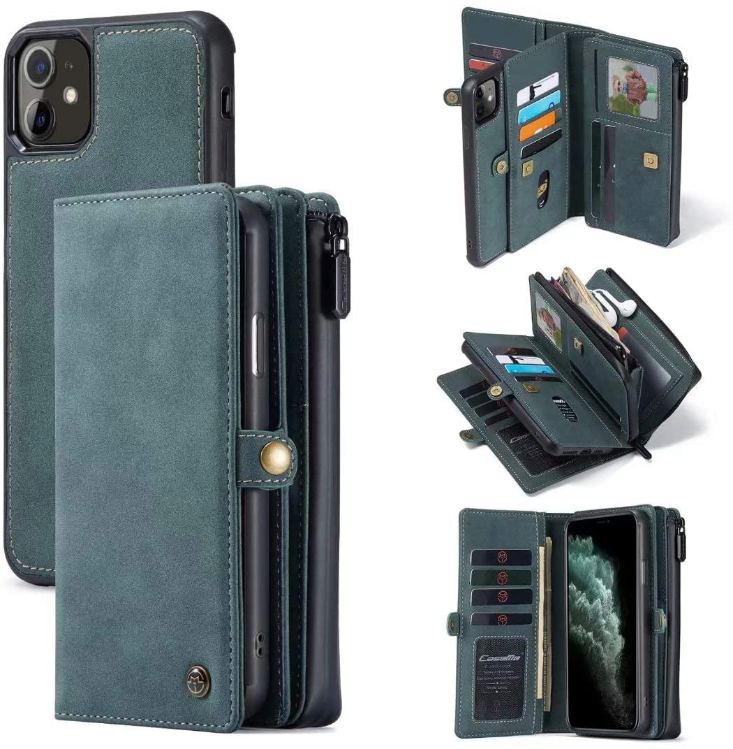 Magnetic Detachable Back Cover Supports Wireless Charging  GREEN iPhone 11 Max Pro Case iPhone 11 Pro Max Leather Personalized Wallet