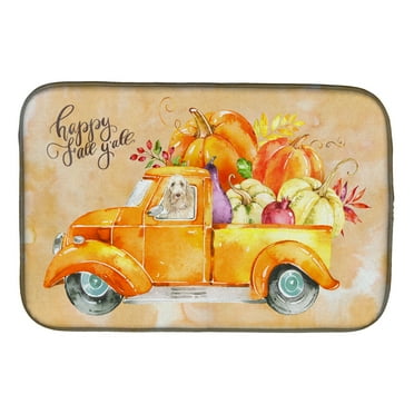 Carolines Treasures CK2637DDM Fall Harvest Spinone Italiano Dish Drying Mat 14 x 21" multicolor
