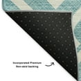 thumbnail image 3 of Addison Rugs Mayfield Washable Transitional Geometric Teal Rectangle Rug, 3' x 5', 3 of 6