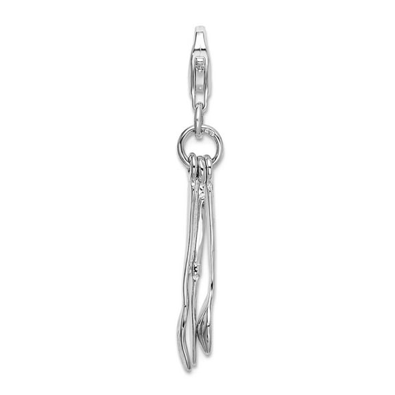 925 Sterling Silver Polished Fancy Lobster Closure Cutlery With Lobster Clasp Charm 35x6mm Pendant Necklace for Women