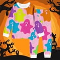 thumbnail image 2 of CONROSES Girls Halloween Pajamas Hallowmas Ghost Graphic Long Sleeve Pjs Tops Pants Loungewear Sets Cozy Nightwear Sleepwear, 2 of 3