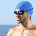 thumbnail image 4 of Gorro de natación para adultos, hombres y mujeres, de poliéster elástico, duradero y cómodo, color negro, 4 of 4