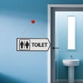 thumbnail image 2 of DEEPCRAFF Double-Sided Wooden Bathroom Sign with Hanging Rope, White Restroom Wall Decor for Home and Office, 2 of 6