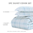 thumbnail image 3 of Noble Linens Aqua Polka Dot Pattern 3-Piece Duvet Cover Set, Full/Queen, 3 of 11