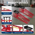 thumbnail image 3 of GARVEE 2-Pack 5T Auto Car Truck Service Ramps Lifts,Low Profile Hydraulic Car Ramps for Oil Changes,Adjustable Lift Height,Red&Black, 3 of 7