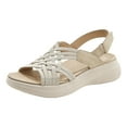 thumbnail image 1 of IUJSOY Platform Sandals for Women Cross Strap Open Toe Slingback Anti-Slip Beach Walking Shoes, 1 of 9