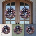 thumbnail image 4 of Red White Blue Wreath With Stars Bow Independence Day Wreath July 4th Patriotic Wreath Front Door Memorial Day Artificial Flowers Wreath Flag Day Hanging Decoration Indoor outdoor Home Decor, 4 of 9