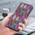 thumbnail image 7 of Leather For Samsung Galaxy A57 5G Wallet Case Crystal Material Painted Pattern, Wallet For Women Men Card Holder Magnetic Clasp Kickstand Folio Case,Color-7,For Galaxy A57 5G, 7 of 7