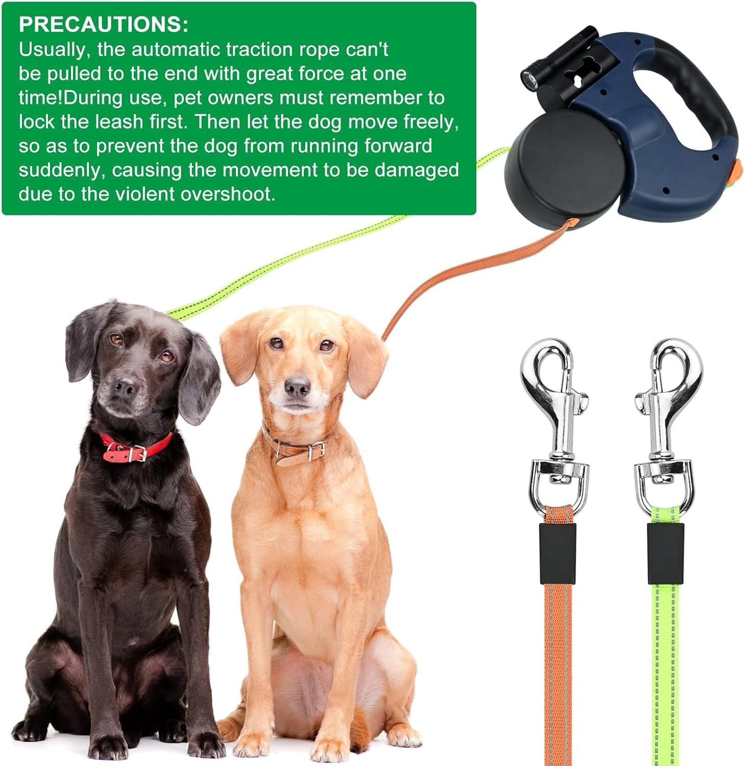ThreeTRee Adjustable Dog Waste Bag Dispenser with Traction Device, Blue