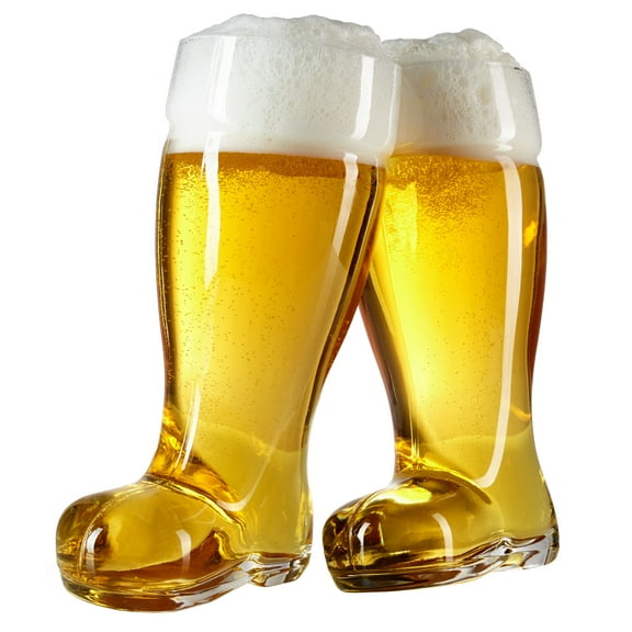 MyGift 2 Liter Oktoberfest Beer Boots Glasses, Set of 2