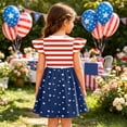 thumbnail image 4 of Grblisyd 4th of July Girls Dress Sleeveless Crew Neck Patriotic Dresses USA Flag A Line Dress for Kids Girl 1-13 Years, 4 of 6