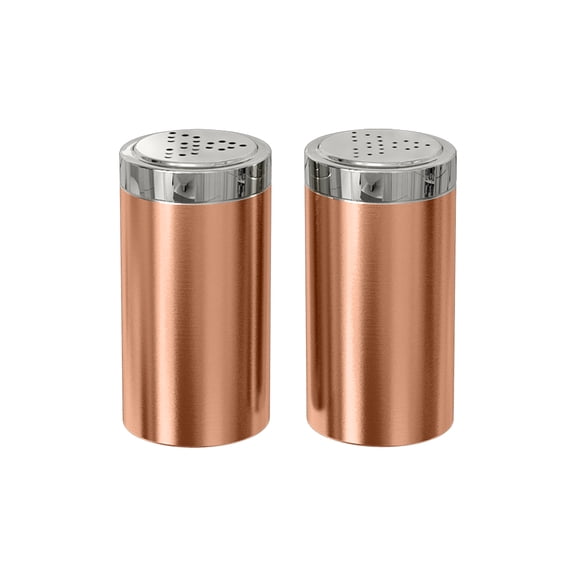 nu steel Jumbo Salt & Pepper Shaker Set of 2, 15 Oz. Stainless Steel with Copper Finish, Small, Shiny TG-JSP-C