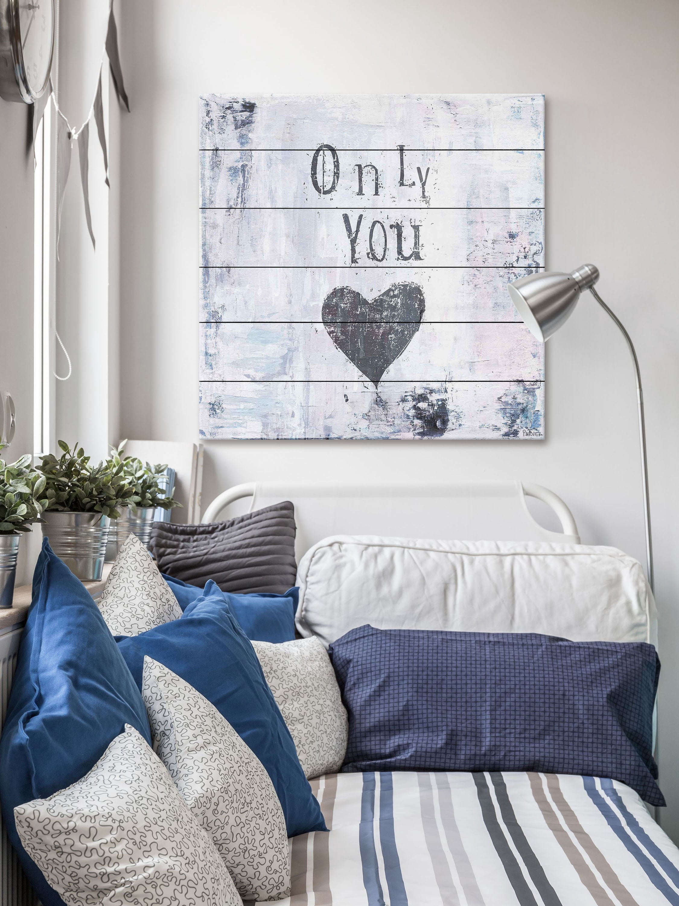 "Only You" Painting Print on White Wood