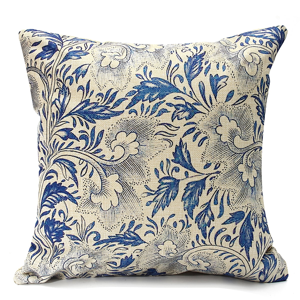 Decorative Throw Pillow Covers 18 X18 Vintage Oriental Blue