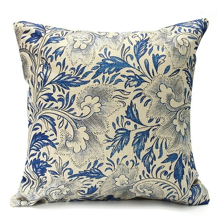 Decorative Throw Pillow Covers 18 X18 Vintage Oriental Blue