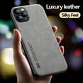 thumbnail image 4 of Luxury Leather Case For iPhone 15 14 13 12 11 Pro Max Mini XR XS Max 8 7 15 Plus SE 2020 Cover With Metal Plate Support Car Hold, 4 of 5