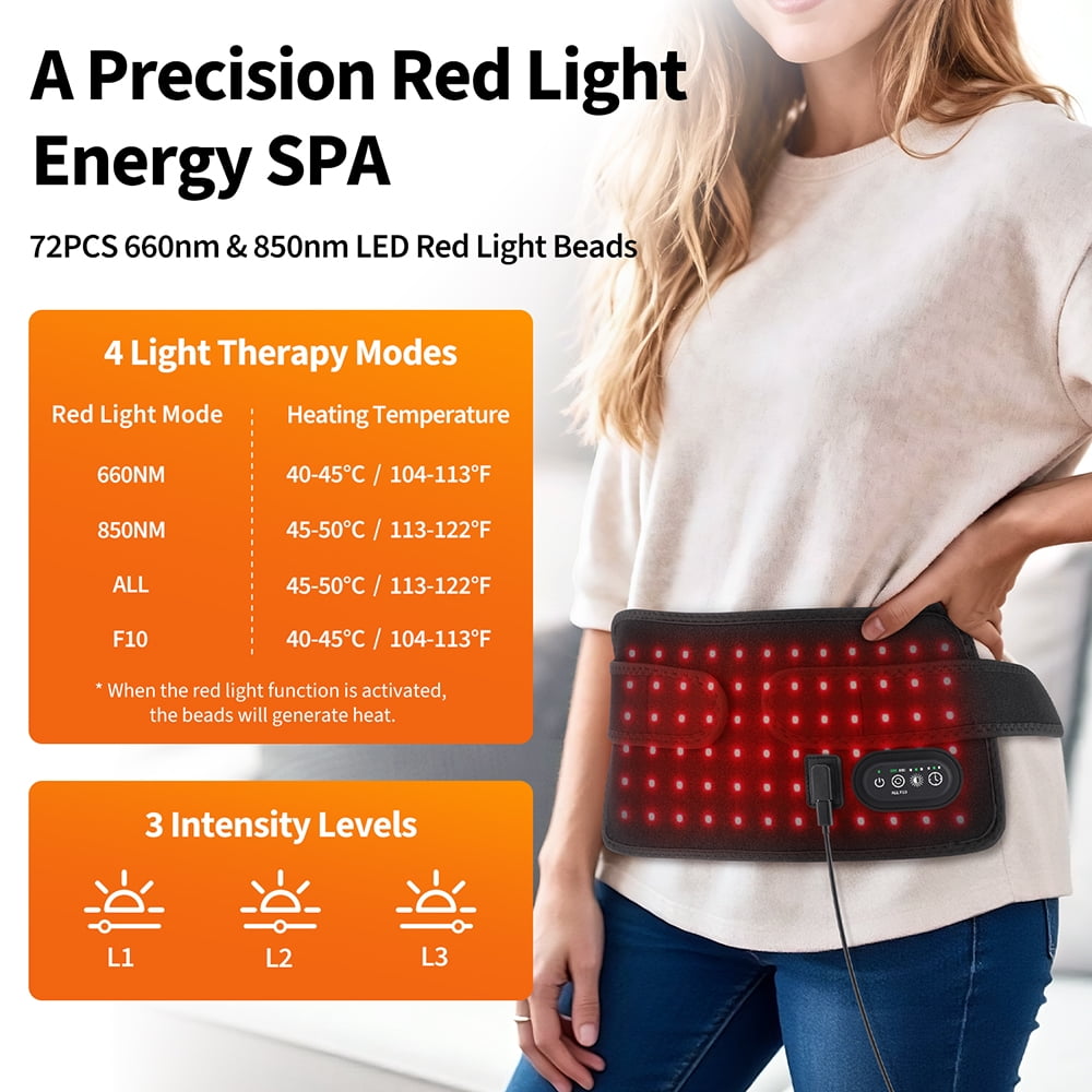 Red Light Therapy Mat, 660nm & 850nm Red Light Heating Pad for Body, 3 Light Intensity, 4 Modes, Improve Circulation for Women Men (Corded)