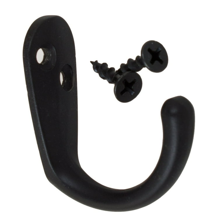 1-3/4 in. x 1-1/2 in. Matte Black Small Robe/Coat Hooks (10-Pack) 1-3/4 in. x 1-1/2 in. Matte Black Small Robe/Coat Hooks (10-Pack)