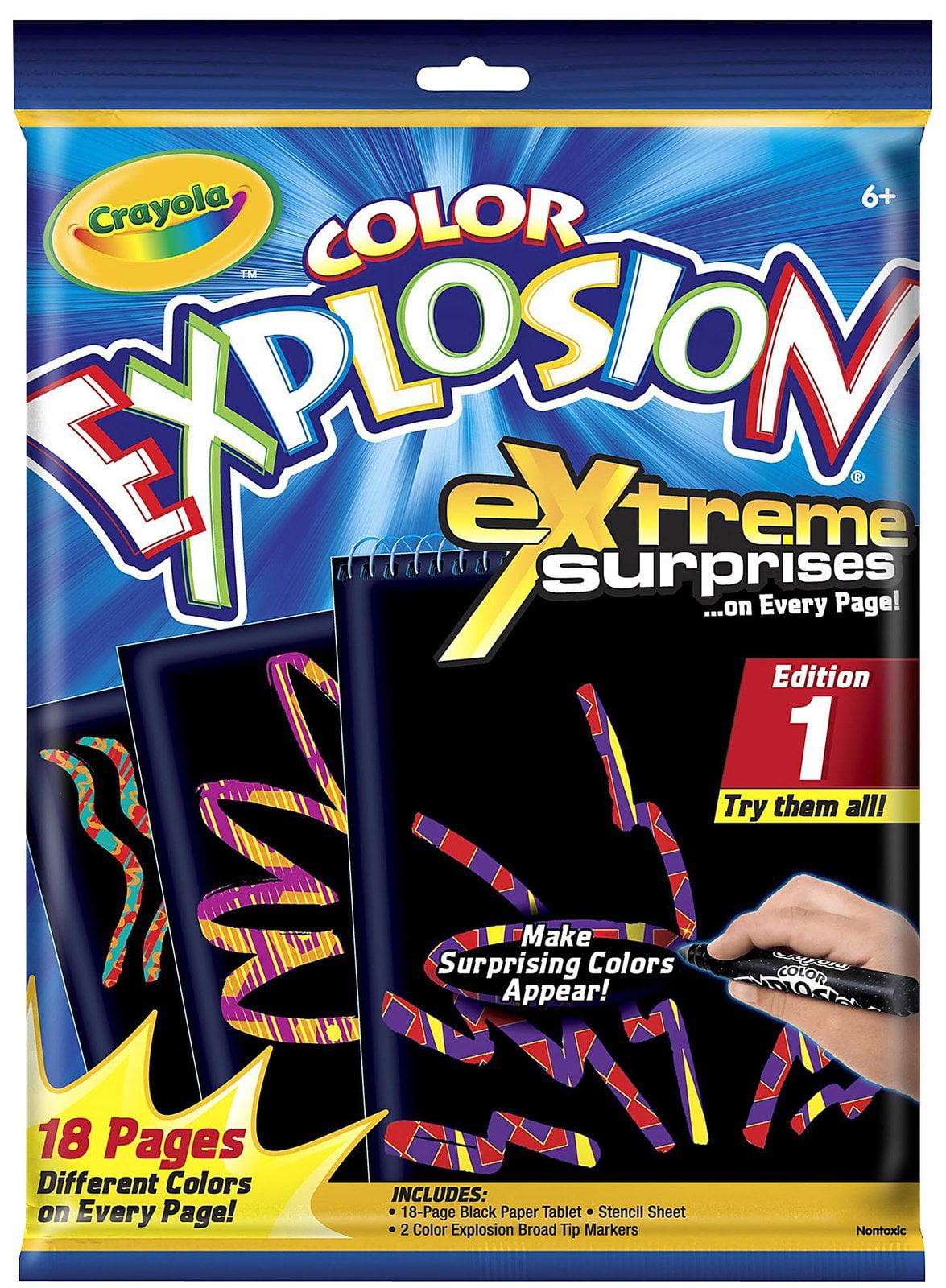 Crayola Color Explosion Extreme Surprises Edition 1 18 Pages 2 markers 