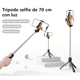 thumbnail image 1 of Palo de Selfie con Luz de Relleno, Soporte para Transmisión en Vivo, Trípode Plegable, Bluetooth, Telescópico Largo, Accesorios para Teléfonos Móviles, 1 of 5