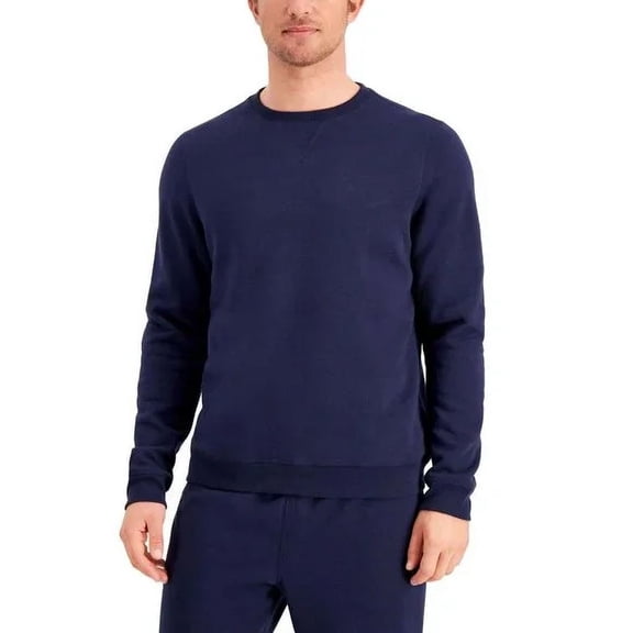 Id Ideology Mens Fleece Pullover Crewneck Sweatshirts, Navy Blue, XX-Large
