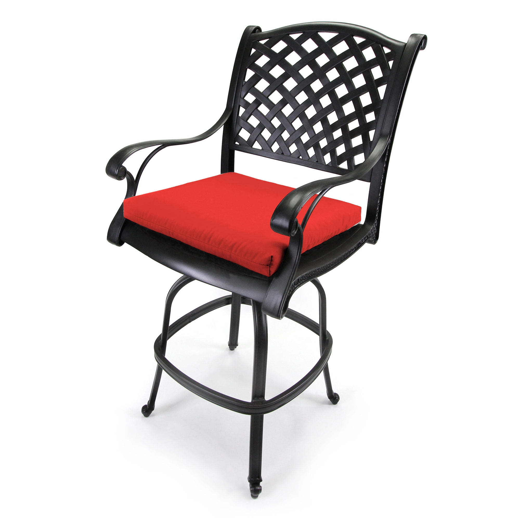 Jordan Manufacturing 20" x 20" Sangria Red Solid Rectangular Outdoor Chair Pad Seat Cushion with Ties (2 Pack)