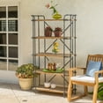 thumbnail image 4 of Ashley Outdoor Industrial 5 Shelf Firwood Bookcase, Antique Brown, Blue, and Black, 4 of 4