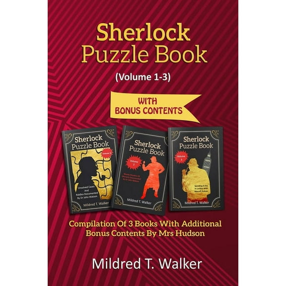 Sherlock Puzzle Book (Volume 1-3): Compilation Of 3 Books With Additional Bonus Contents By Mrs Hudson, (Paperback)