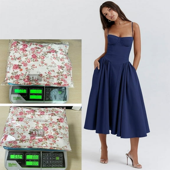 Stylish Vintage Corset Dress for Women, Elegant Sleeveless Spaghetti Straps Square Neck Flowy Beach Dresses with Pockets