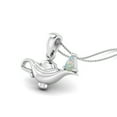 thumbnail image 2 of 925 Sterling Silver 5x3 MM Pear Shape Opal Dainty Aladdin Lamp Necklace, 2 of 4