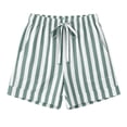 thumbnail image 6 of ClodeEU Women's Striped Elastic Waist Drawstring Shorts,Casual Shorts with Pockets Green,Women's Plus S, 6 of 7