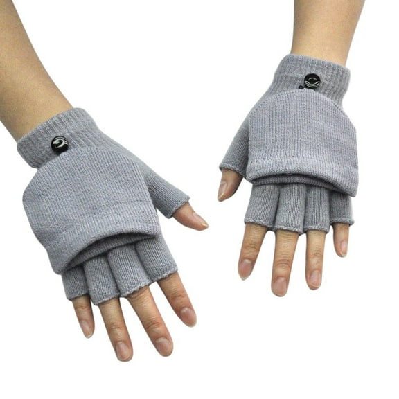 Luxalzxs Winter Gloves for Men Women Hand Warmer Gloves Wrist Cover Flip Cover Fingerless Gloves Warm Ski Snowboard Gloves