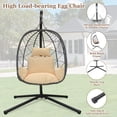 thumbnail image 2 of Egg Chair with Stand, Patio Wicker Hanging Chair, Egg Chair Hammock Chair with UV Resistant Cushion and Pillow for Indoor Outdoor, Patio Backyard Balcony Lounge Rattan Swing Chair, JA2440, 2 of 7
