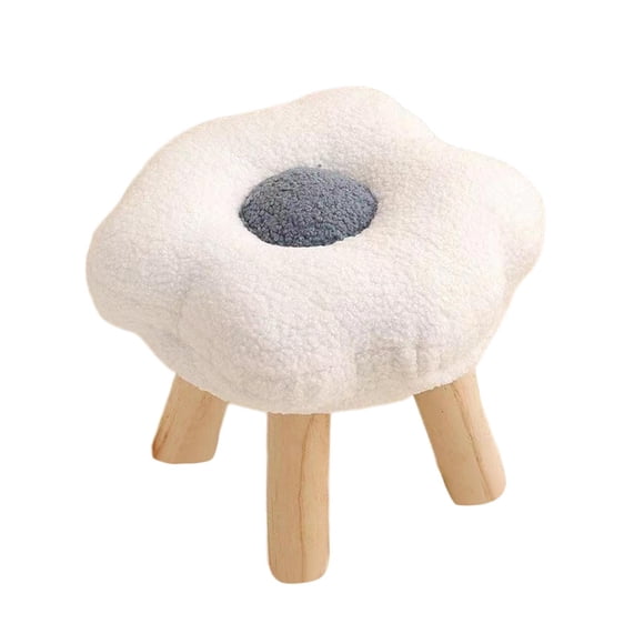 Sofá reposapiés reposapiés zapatos que cambian la forma de la flor cómodo lindo antideslizante puf pequeño taburete debajo del escritorio para porche Blanco BLESIY Taburetes de paso