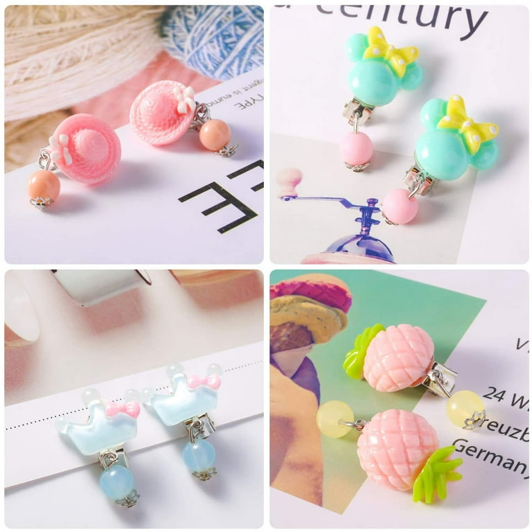 14 Pairs Aassorted Clip on Earrings for Girls Cute Animal Clipon