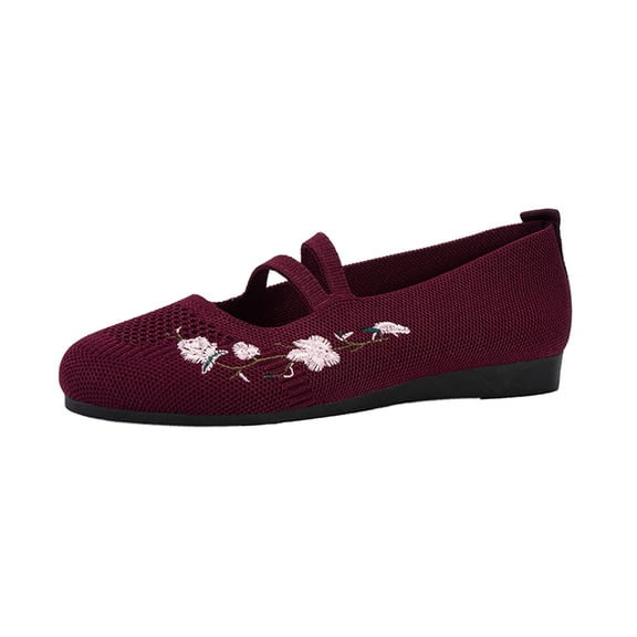 ibiyuan Womens Orthopedic Walking Shoes Mesh Knitted Woven Walking Shoes for Women Closures Arch Support Slip-On Womens Shoes Sneakers Lightweight Hands Free Mary Jane Shoes Pull-On Shoes