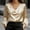 Beige, variant on Womens Shirts Casual Timeless French Satin Blouse with Puff Sleeves and V-Neck for Everyday Resortwear – Elegant Womens Shirt Beige M