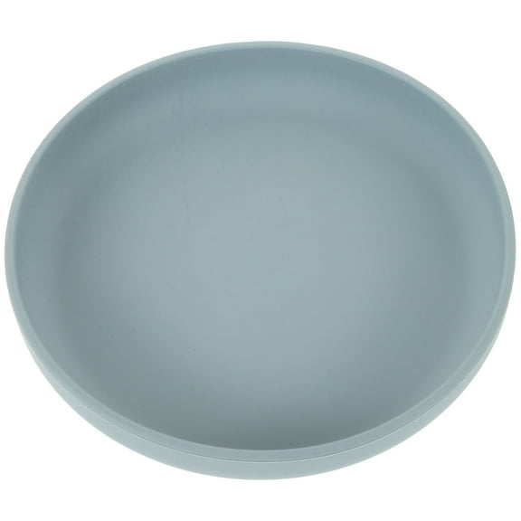 ORDDIART 1Set Silicone Scoop Plate Sky-Blue Round Spill-Proof Design for Elderly Care Dining Room Use