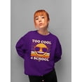 thumbnail image 2 of Too Cool 4 School - Retro Emoji Sunglasses Graphic Women's Sweatshirt, 2 of 4
